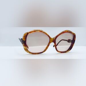 Vintage Carita 25002 Brown Oval Sunglasses Frames Only